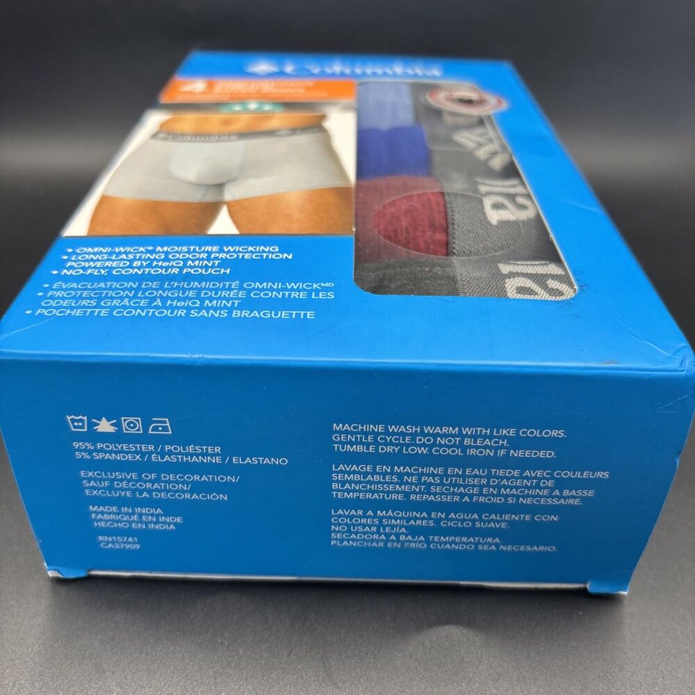 Columbia Mens Performance Stretch Boxer Briefs 4-Pack Size Small NEW - Picture 6 of 6